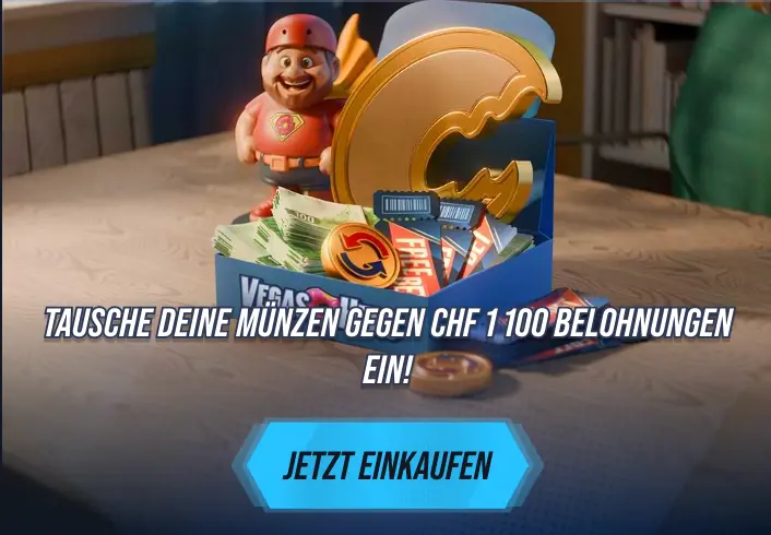 VegasHero Belohnungssystem mit Münzen und Preisen